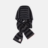 Striped knit balaclava muffler / Black charcoal
