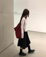 [ORIGINAL] ベロー オフショルダー パッチ スウェットシャツ