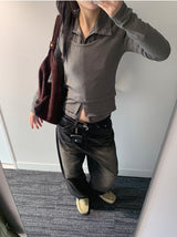 バイアスワイドジーンズ (2C)