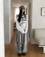 Kyou Unbalance Layered Shirring Skirt