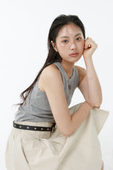 ALL-DAY SLEEVELESS TOP_MELANGE GRAY