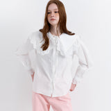 Wide Collar Blouse White