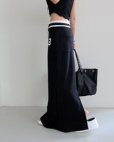 Number Lettering Color Banding Long Skirt