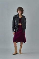 Skin knit skirt_grape