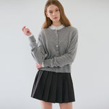 RVS Round Neck Cardigan Melange Gray