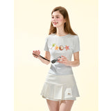 [Girly Fancy Club] pure series* summer refreshing versatile casual white pleated skort