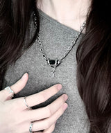 Black Mood Square Chain Necklace