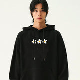 [UNISEX]3ペインティングフラワースマイルフーディー