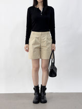 Agnelli 3/4 pintuck shorts