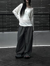 [unisex] pintuck rivet nylon pants (2color)