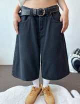Blackberry Wide Fit Dark Denim Bermuda Shorts