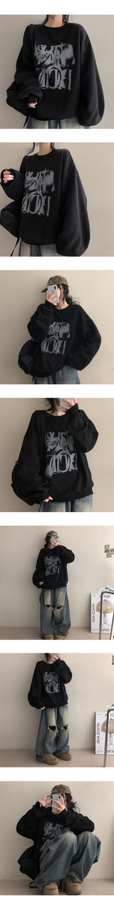 Sherin Painting Lettering Boxy Sweatshirt