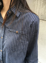 Hiche Stripe Basic Pocket Shirt