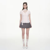 Chiffon Corset Blouse - PINK