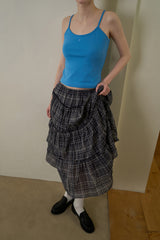 Check frill skirt