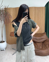 Rudil Crop-Dyed Short Sleeve Shirt