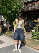 New Bermuda Wide Denim Shorts (4color)
