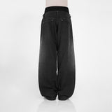 HIERARCHY STUDIOS Warrior - Washed Grey Warrior Denim Baggy Pants