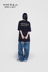 24FW HOSHI X ADLV TIGER SKETCH SHORT SLEEVE T-SHIRT BLACK