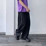 Draped Black Wide Trousers