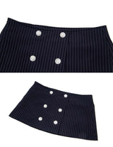Marielle Pinstripe Button Skort
