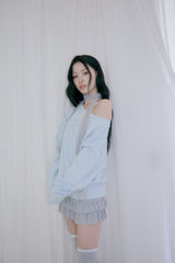 Petal lace scarf (Gray)