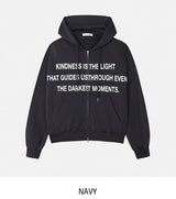 Moments Lettering セミクロップフードジップアップ