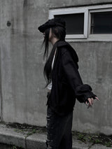 [unisex] summer cool see-through hooded zip-up (2color)