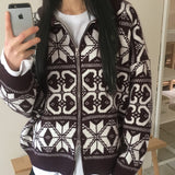 Kumu Nordic Round Collar Two-Way Knit Zip-Up
