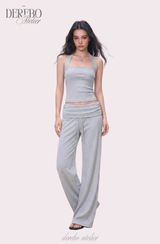 Object Sleeveless Flare Pants Sweat Suit Set (SET)