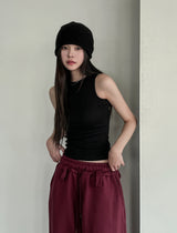 [U-BASIC] Lensi Ribbed Boat Neck Sleeveless