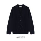 カシミアハッチラウンドカーディガン / Cashmere Hacchi Round Cardigan (7 colors)