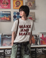 メイクレタリングプリントショートスリーブTシャツ