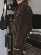 Winter Velvet Denim Western Jacket (2color)
