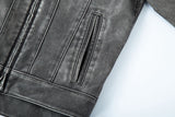  BIKER WASHING LEATHER JAKET L1 (GREY)