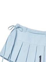 PLEATS WRAP SKIRT (DENIM)