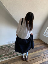 パールニーバンディングフリルバルーンロングスカート