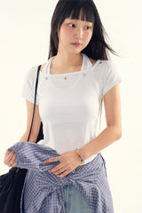 シエルアイレットホルタークロップTシャツ