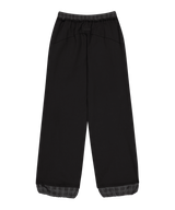 Double-Waisted Jersey Pants / Black