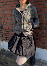 TOGGLE HOOD KNIT CARDIGAN