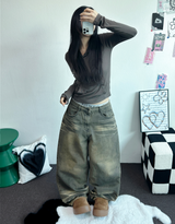 MUD CAT ウォッシングバルーンデニムパンツ 🤎🧸