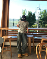 ソリッドバンドワイドパンツ