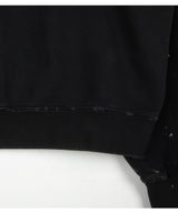  Cut Damage Washing Hood zip-up [ BLACK ]