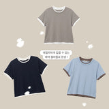 前腕カバー💭 ブレッドカラーリングレイヤード半袖Tシャツ (3 colors)
