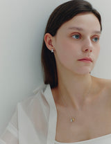 26SS★ Volume Square (W) One-Touch Earrings