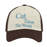 Cat Save The World ballcap (Brown)