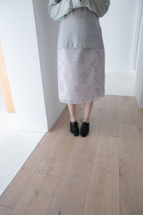 nylon flower midi skirt(2colors)