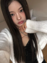 Doobie Soft Fur Button Long Sleeve Cardigan