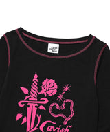 W ROSE LS TEE BLACK(CV2EFFT555A)