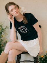 ROLA リボンパピーTシャツ　ブラック